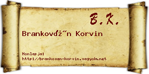 Brankován Korvin névjegykártya